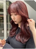 暖色カラーボルドーカラーワインレッドチェリーレッド赤髪