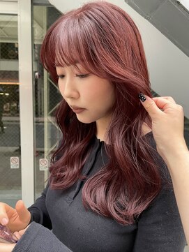 ノラギンザユー(NORA GINZA/U) 暖色カラーボルドーカラーワインレッドチェリーレッド赤髪