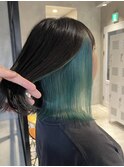 インナーカラーイヤリングカラーグリーンカラーエメラルドカラー