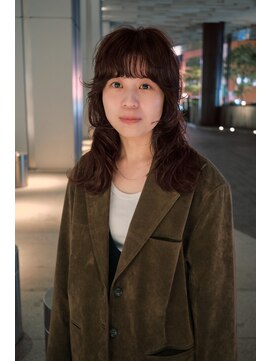 グリップ(GRIP) ミディアムレイヤーパーマと暖色カラー/ブリーチ無し/東山涼嘉