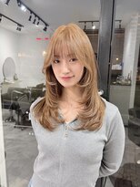 ジン(JIN)&nbsp;◎レイヤーカット◎ミルクティーベージュ◎韓国ヘア◎久留米◎