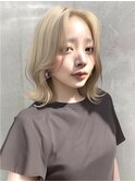 ハイトーンボブ外ハネボブ小顔ヘア