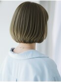 オリーブグレージュ/ミニボブ/20代30代40代前髪あり/艶髪南越谷