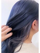 エメ ヘアー(aimer hair) ネイビーブルー × ホワイトラベンダー