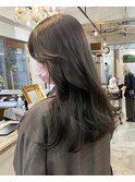 オリーブベージュ オリーブグレージュ 韓国ヘア レイヤーカット