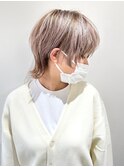 【FOLK】透明感シルバー☆似合わせ外ハネレイヤーウルフ♪