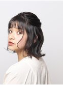 カジュアルハーフアップ