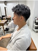 アッシュブラックカルマパーマベリーショートダークアッシュ