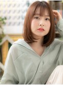 シースルー前髪ことりベージュ小顔丸みロブh3大宮20代30代40代
