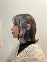 アリ 葛西店(ALi)&nbsp;似合わせカット イヤリングカラー ブルー｜葛西髪質改善｜葛西