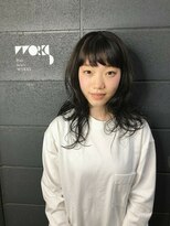 ワークス 下北沢(WORKS)&nbsp;小顔黒髪オリーブカラーセミウェットウェーブ【下北沢】