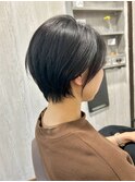 ハンサムショート/前下がりボブ/襟足すっきり/骨格補正/モテヘア