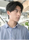ニュアンスパーマアッシュブラックウルフフェザーショート渋谷