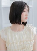 ★黒髪艶感ストレート切りっぱなし前下がりボブディ30代40代★1