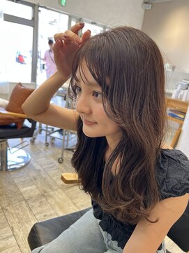 アスラン(ASLAN) 【aslan】レイヤースタイル/顔周りカット/オリーブカラー