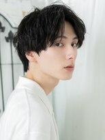 モッズヘア メン 仙台愛子駅前店(mod's hair men)&nbsp;シャドウパーマ黒髪センターパート刈り上げないマッシュb仙台