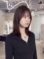 エシカ(ethica)&nbsp;【ethica_南船場】顔まわりレイヤー鎖骨ミディアム×暗髪カラー