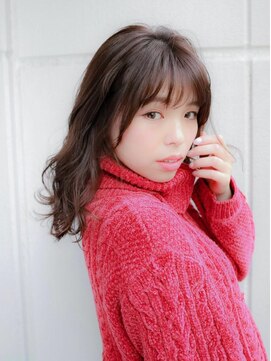 ルティア(Lutia) ゆるふわウェーブ シースルーバング ピンクブラウンカラー★★