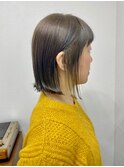 くびレイヤーグレーベージュニュアンスカラー白髪染め白髪ぼかし