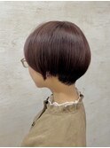 愛され丸みショートフルバング艶髪似合わせカット暖色カラー