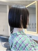 ボブショートボブ縮毛矯正ベージュグレージュ門前仲町