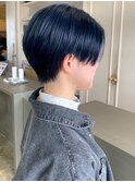ブルーカラー ハンサムショート ダブルカラー マッシュ