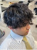 波巻きスパイラルパーマメンズマッシュツイストスパイラルパーマ