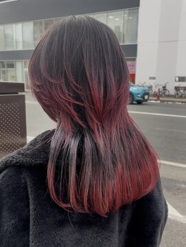 リード バイ ラグーン(LEAD by LAGOON) レッド×ブラック☆エンドカラー☆ケアブリーチ☆クラゲウルフ