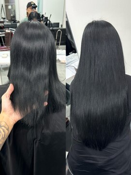 ロムーク 表参道(LOMKH) 夏はエクステイメチェン/美髪/ワイドバング/ブルーブラック