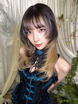 ハッシュカットシャギーウルフレイヤーカットロングウルフカット