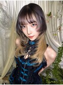 ハッシュカットシャギーウルフレイヤーカットロングウルフカット
