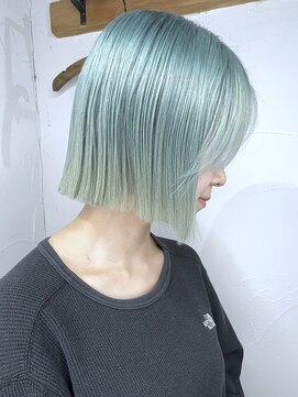 ブレイズヘアー(BLAZEhair) 【ツヤ感バツグン】ライムグレージュ×ブリーチ2回