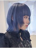 レイヤーボブ/ライトブルー/ウルフボブ/大阪