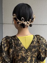 ヘアーアイストゥーレ(HAIR ICI TRE)&nbsp;結婚式ヘアセット参列ヘアセットタイトアレンジリボンアレンジ