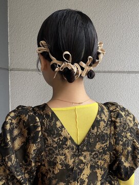 ヘアーアイストゥーレ(HAIR ICI TRE) 結婚式ヘアセット参列ヘアセットタイトアレンジリボンアレンジ