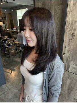 ヘアーループセラデザインワークス(Hair ruup Sela design works) ミディアムレイヤー×アッシュグレージュ