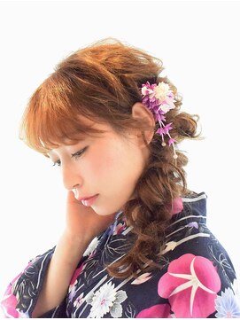 ネオリーブエクラ 上野御徒町店(Neolive eclat) 【浴衣】サイドアップ編みこみ neolive eclat 上野御徒町