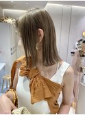切りっぱなしロブ×アッシュベージュ