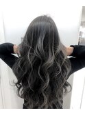 くびれヘアアプリコットオレンジ夏ハイライトカラー