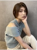 大人可愛い無造作ショートボブ★ダークブラウン30代40代