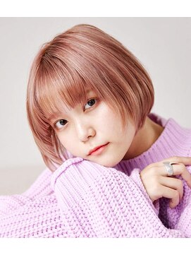 ビアンコカーロ 用賀店(Bianco caro) 内巻きショートボブ/ホワイトピンク/20代30代