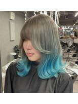 セレーネヘアー(Selene hair) gray × turquoise