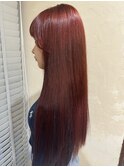 ボルドーカラー/ワンブリーチカラー/秋カラー