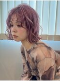 ピンクパープル / ハイトーンカラー / 外ハネボブ / 群馬太田