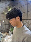 センターパート ニュアンスパーマ フェザーパーマ