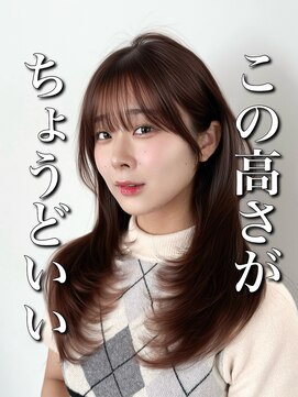 アマトウキョウ アユンチェ(AMA TOKYO×AYUNCHE) 韓国ヘア　透明感カラー　2wayバング  レイヤーカット   顔周り