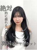 韓国ヘア　透明感カラー　2wayバング &nbsp;レイヤーカット &nbsp;&nbsp;顔周り