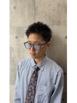 メンズアンダーバーホワイト 南海難波店(Men's _WHITE)&nbsp;テーパーフェード×スパイキーショート