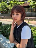 ミルクティーブロンド/ワンホンレイヤーカット/横浜