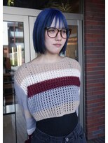 ムジャク(MUJAK)&nbsp;福岡　久留米　ブルーヘア　ブロックカラー　ローライト